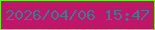 文字の大きさ：3、枠の色：5ff515、背景の色：c0166a、文字の色：3f798e 無料ブログパーツのブログ時計