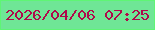 文字の大きさ：1、枠の色：5ff575、背景の色：6fe696、文字の色：af0a4b 無料ブログパーツのブログ時計