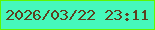 文字の大きさ：5、枠の色：5ff601、背景の色：46f8bb、文字の色：5d4020 無料ブログパーツのブログ時計