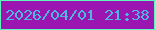 文字の大きさ：5、枠の色：5ff7bc、背景の色：9b16b1、文字の色：4db8df 無料ブログパーツのブログ時計