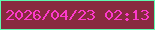 文字の大きさ：2、枠の色：5ff9af、背景の色：882a3f、文字の色：fd3acb 無料ブログパーツのブログ時計