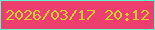 文字の大きさ：5、枠の色：5ff9ce、背景の色：ec3f6e、文字の色：d8cc35 無料ブログパーツのブログ時計