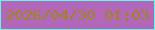 文字の大きさ：1、枠の色：5ffae6、背景の色：b367ba、文字の色：9b881b 無料ブログパーツのブログ時計