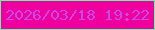 文字の大きさ：5、枠の色：5ffba1、背景の色：ef009e、文字の色：c54ae7 無料ブログパーツのブログ時計