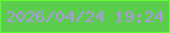 文字の大きさ：5、枠の色：5ffc30、背景の色：5ccc4c、文字の色：ae94e9 無料ブログパーツのブログ時計