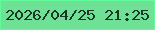 文字の大きさ：1、枠の色：5ffc99、背景の色：6fe197、文字の色：1b3725 無料ブログパーツのブログ時計