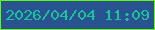文字の大きさ：2、枠の色：5ffd0a、背景の色：285390、文字の色：1cc29a 無料ブログパーツのブログ時計