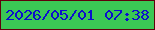 文字の大きさ：4、枠の色：60000c、背景の色：3bc855、文字の色：0c0ecd 無料ブログパーツのブログ時計