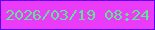 文字の大きさ：2、枠の色：6000e9、背景の色：ea3bf9、文字の色：64e293 無料ブログパーツのブログ時計
