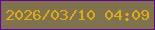 文字の大きさ：4、枠の色：600695、背景の色：80724d、文字の色：deaa1e 無料ブログパーツのブログ時計