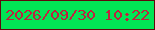 文字の大きさ：5、枠の色：60070c、背景の色：01e555、文字の色：be223f 無料ブログパーツのブログ時計