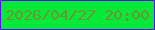文字の大きさ：1、枠の色：6008ed、背景の色：03e93a、文字の色：679632 無料ブログパーツのブログ時計