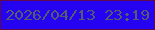 文字の大きさ：5、枠の色：600a4d、背景の色：2503f0、文字の色：545d6f 無料ブログパーツのブログ時計