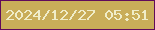 文字の大きさ：5、枠の色：600a5b、背景の色：c9ad59、文字の色：f0edc9 無料ブログパーツのブログ時計