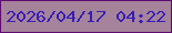 文字の大きさ：4、枠の色：600a71、背景の色：a5839a、文字の色：391db7 無料ブログパーツのブログ時計