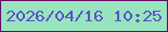 文字の大きさ：2、枠の色：600c66、背景の色：98e4be、文字の色：5b51cc 無料ブログパーツのブログ時計