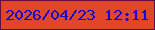 文字の大きさ：1、枠の色：600d4e、背景の色：e04729、文字の色：1006db 無料ブログパーツのブログ時計