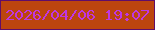 文字の大きさ：2、枠の色：600d68、背景の色：bc450e、文字の色：bf37e1 無料ブログパーツのブログ時計