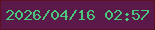 文字の大きさ：5、枠の色：600f22、背景の色：5b194a、文字の色：4ac77b 無料ブログパーツのブログ時計