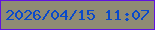 文字の大きさ：4、枠の色：6012e0、背景の色：8f8b74、文字の色：0949cb 無料ブログパーツのブログ時計