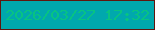文字の大きさ：2、枠の色：60160e、背景の色：00a8ad、文字の色：07c382 無料ブログパーツのブログ時計
