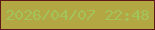 文字の大きさ：2、枠の色：60171a、背景の色：b3a743、文字の色：a3c45b 無料ブログパーツのブログ時計