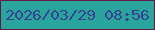 文字の大きさ：1、枠の色：601a45、背景の色：2aa59e、文字の色：384290 無料ブログパーツのブログ時計