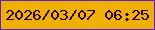 文字の大きさ：2、枠の色：601bd3、背景の色：efb004、文字の色：2b0006 無料ブログパーツのブログ時計