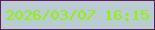 文字の大きさ：5、枠の色：601d5c、背景の色：b9ccd2、文字の色：8ff404 無料ブログパーツのブログ時計