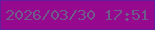 文字の大きさ：1、枠の色：601d9c、背景の色：96098e、文字の色：6f5a89 無料ブログパーツのブログ時計