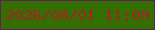 文字の大きさ：1、枠の色：601e5b、背景の色：336f01、文字の色：a72228 無料ブログパーツのブログ時計