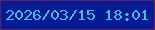 文字の大きさ：2、枠の色：601e61、背景の色：051b93、文字の色：4db9e7 無料ブログパーツのブログ時計