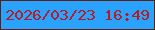 文字の大きさ：4、枠の色：601f11、背景の色：29a3fd、文字の色：b51e21 無料ブログパーツのブログ時計