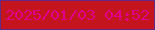 文字の大きさ：3、枠の色：602a87、背景の色：c4151f、文字の色：e2018a 無料ブログパーツのブログ時計