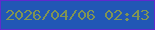 文字の大きさ：1、枠の色：602acd、背景の色：2157b5、文字の色：809454 無料ブログパーツのブログ時計