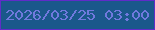 文字の大きさ：1、枠の色：602cc8、背景の色：1a588b、文字の色：7079dd 無料ブログパーツのブログ時計