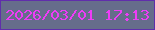 文字の大きさ：3、枠の色：602eab、背景の色：666d8b、文字の色：ee3cf7 無料ブログパーツのブログ時計