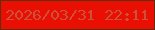 文字の大きさ：2、枠の色：602f0f、背景の色：e91003、文字の色：cd503a 無料ブログパーツのブログ時計