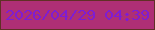 文字の大きさ：5、枠の色：603025、背景の色：ae2f75、文字の色：7e1dd2 無料ブログパーツのブログ時計