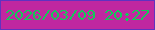 文字の大きさ：3、枠の色：6032c0、背景の色：c027a0、文字の色：14c859 無料ブログパーツのブログ時計