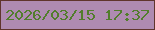 文字の大きさ：4、枠の色：60352c、背景の色：af8bb1、文字の色：527d2c 無料ブログパーツのブログ時計