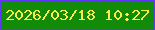 文字の大きさ：3、枠の色：6037f8、背景の色：128b08、文字の色：faef49 無料ブログパーツのブログ時計