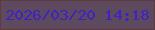 文字の大きさ：1、枠の色：603a40、背景の色：5e4a5f、文字の色：4021c3 無料ブログパーツのブログ時計
