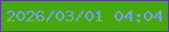 文字の大きさ：3、枠の色：603aa8、背景の色：45a90a、文字の色：7e99fd 無料ブログパーツのブログ時計