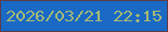 文字の大きさ：1、枠の色：603b47、背景の色：1969c5、文字の色：a6b975 無料ブログパーツのブログ時計