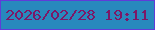 文字の大きさ：1、枠の色：603cd8、背景の色：2889bd、文字の色：7c1867 無料ブログパーツのブログ時計