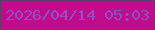 文字の大きさ：2、枠の色：603d64、背景の色：bf0c8c、文字の色：974ec3 無料ブログパーツのブログ時計