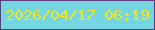 文字の大きさ：1、枠の色：603d81、背景の色：74d6e1、文字の色：f3e51f 無料ブログパーツのブログ時計