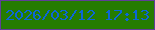 文字の大きさ：1、枠の色：603e98、背景の色：257c01、文字の色：0c66d9 無料ブログパーツのブログ時計