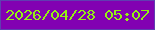 文字の大きさ：3、枠の色：603eb1、背景の色：8201b2、文字の色：94f013 無料ブログパーツのブログ時計
